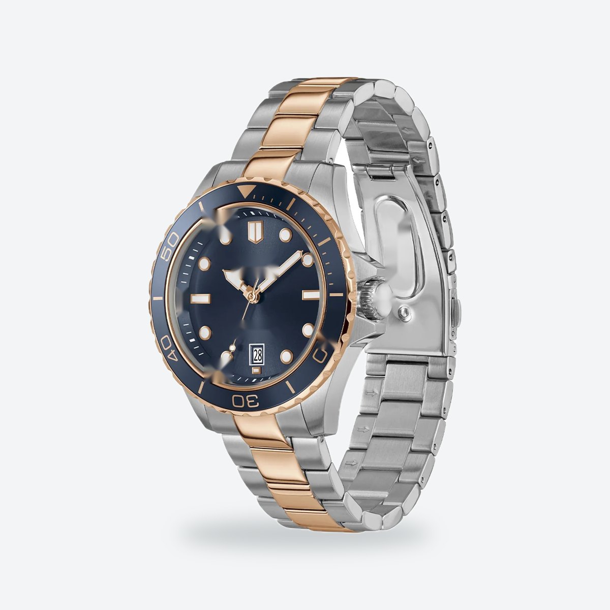 Men's 41mm Blue Dial Watch, Steel Bracelet, Silver-Tone, view 3
