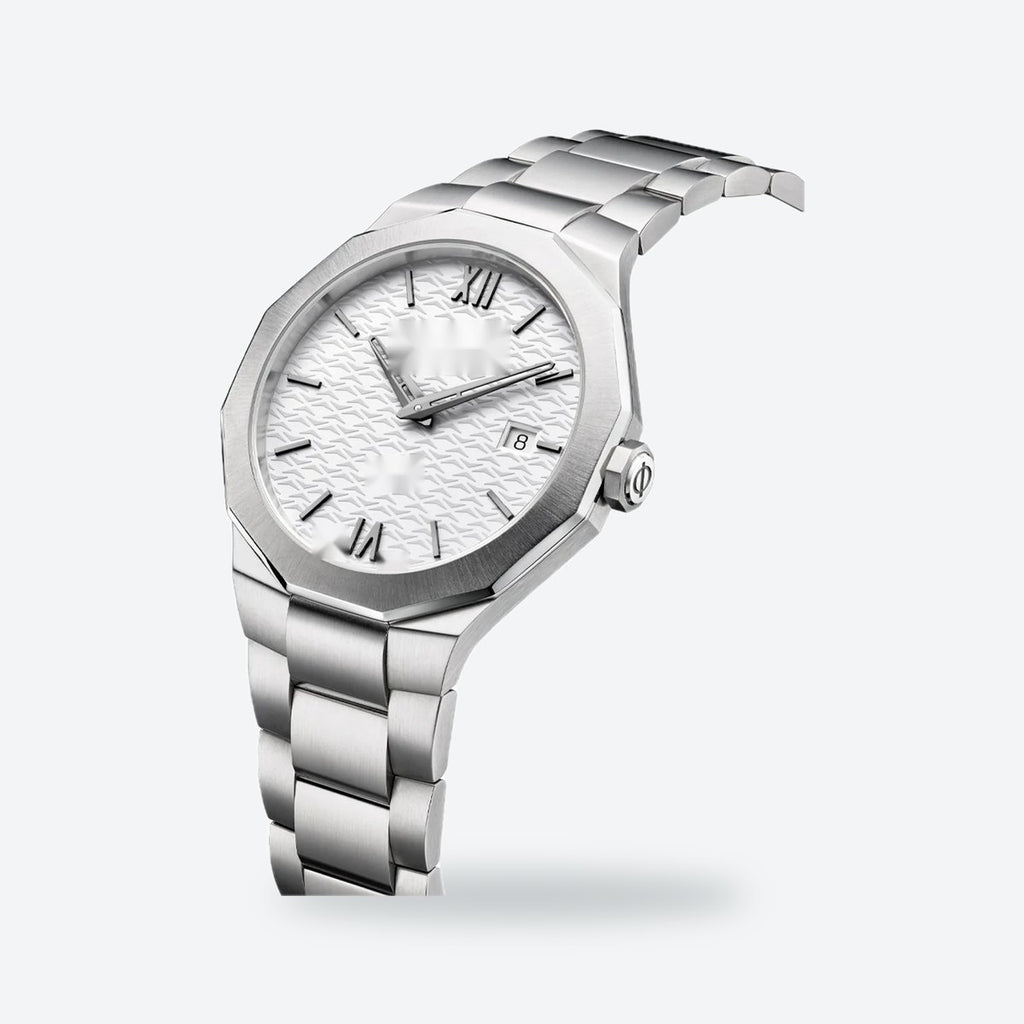 Men's 39mm White Dial Watch, Steel Bracelet, Style 2, view 3