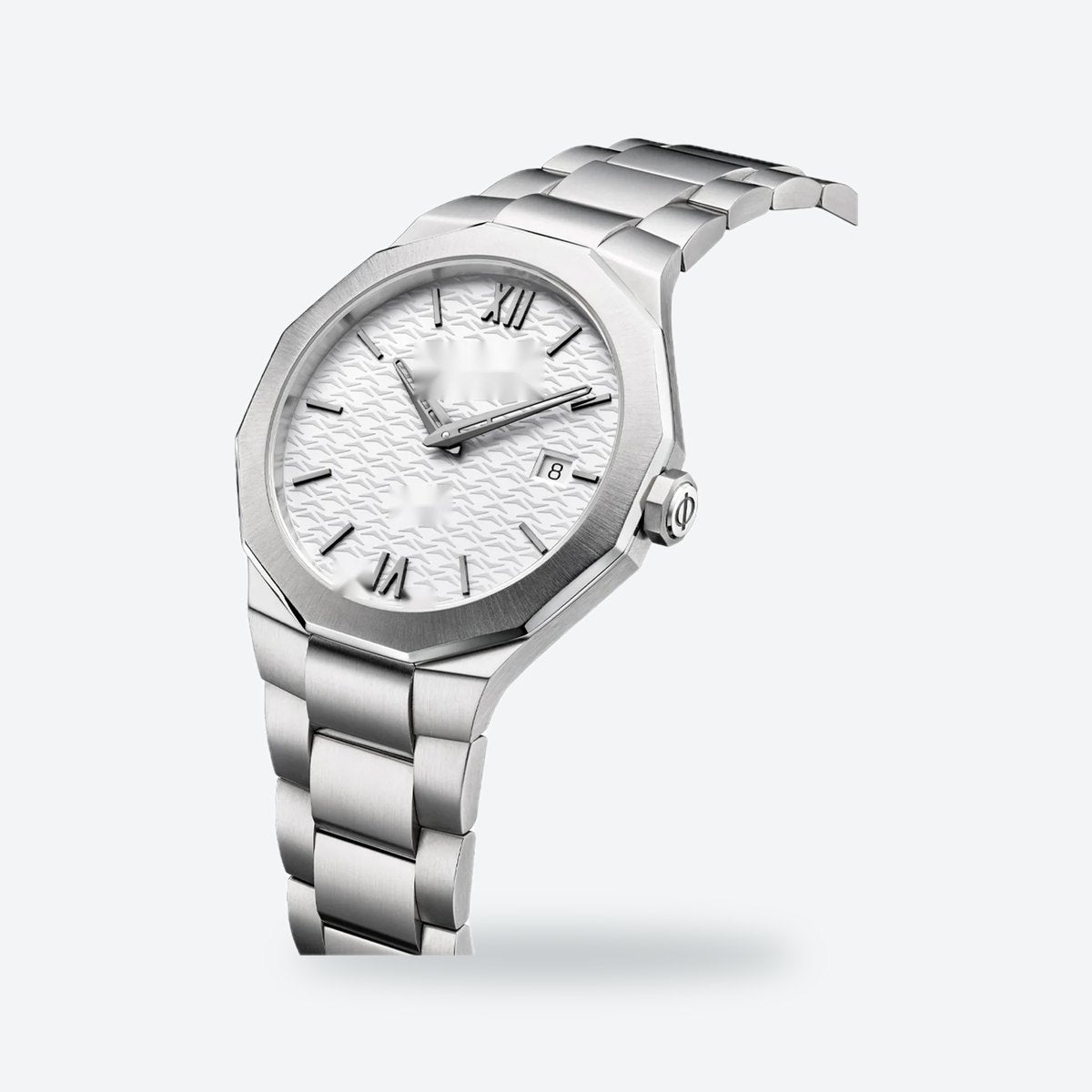Men's 39mm White Dial Watch, Steel Bracelet, Style 2, view 3