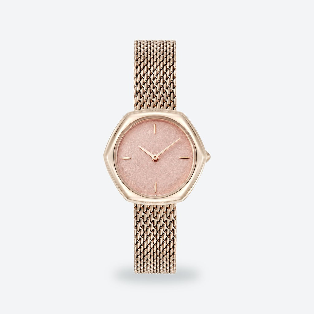 Women's 28mm Black Dial Watch, Rose gold dial / Rose gold-tone