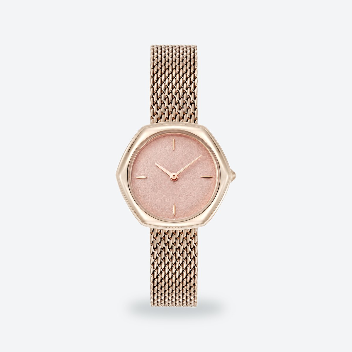 Women's 28mm Black Dial Watch, Rose gold dial / Rose gold-tone