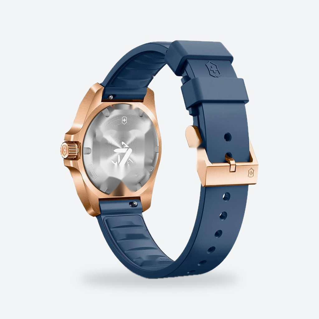 Women's 35mm Blue Dial Watch, Rubber Strap, view 4