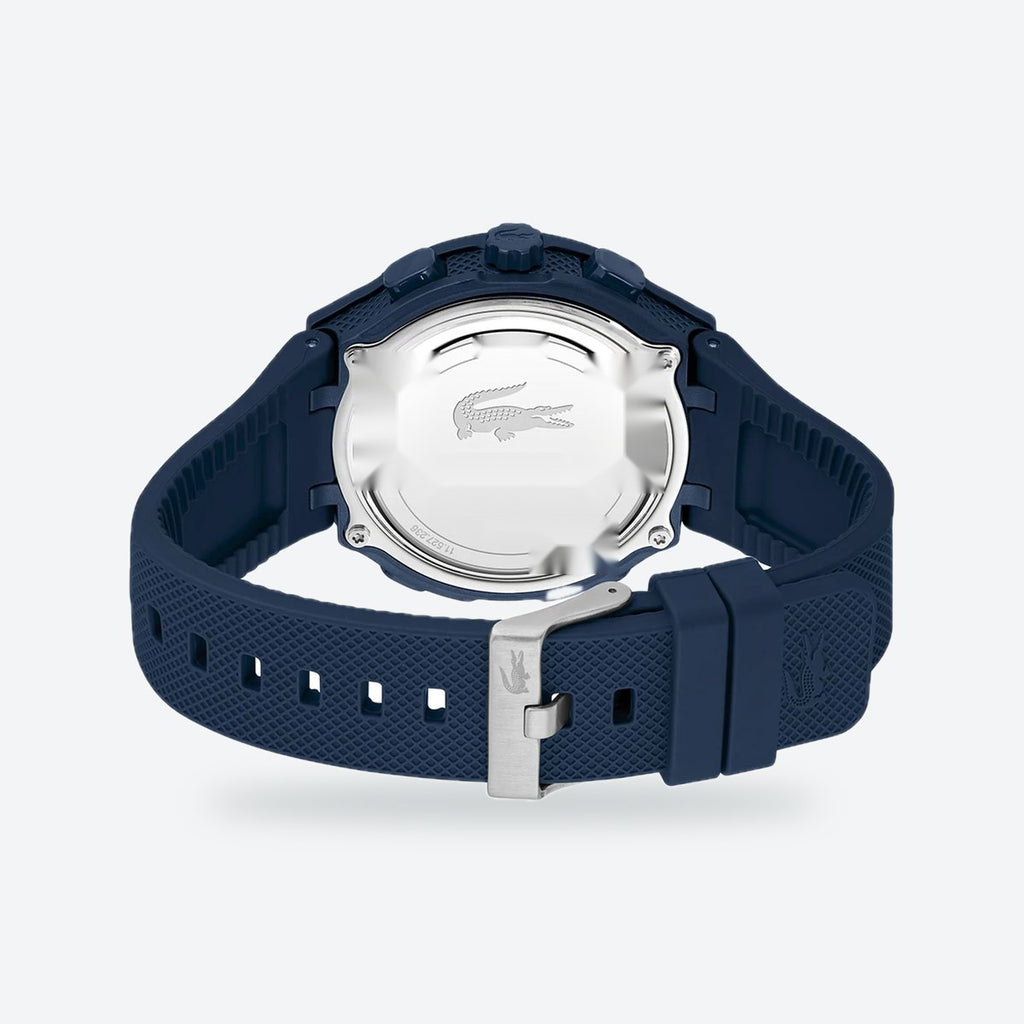 Men's 45mm Blue Dial Watch, Rubber Strap, view 5