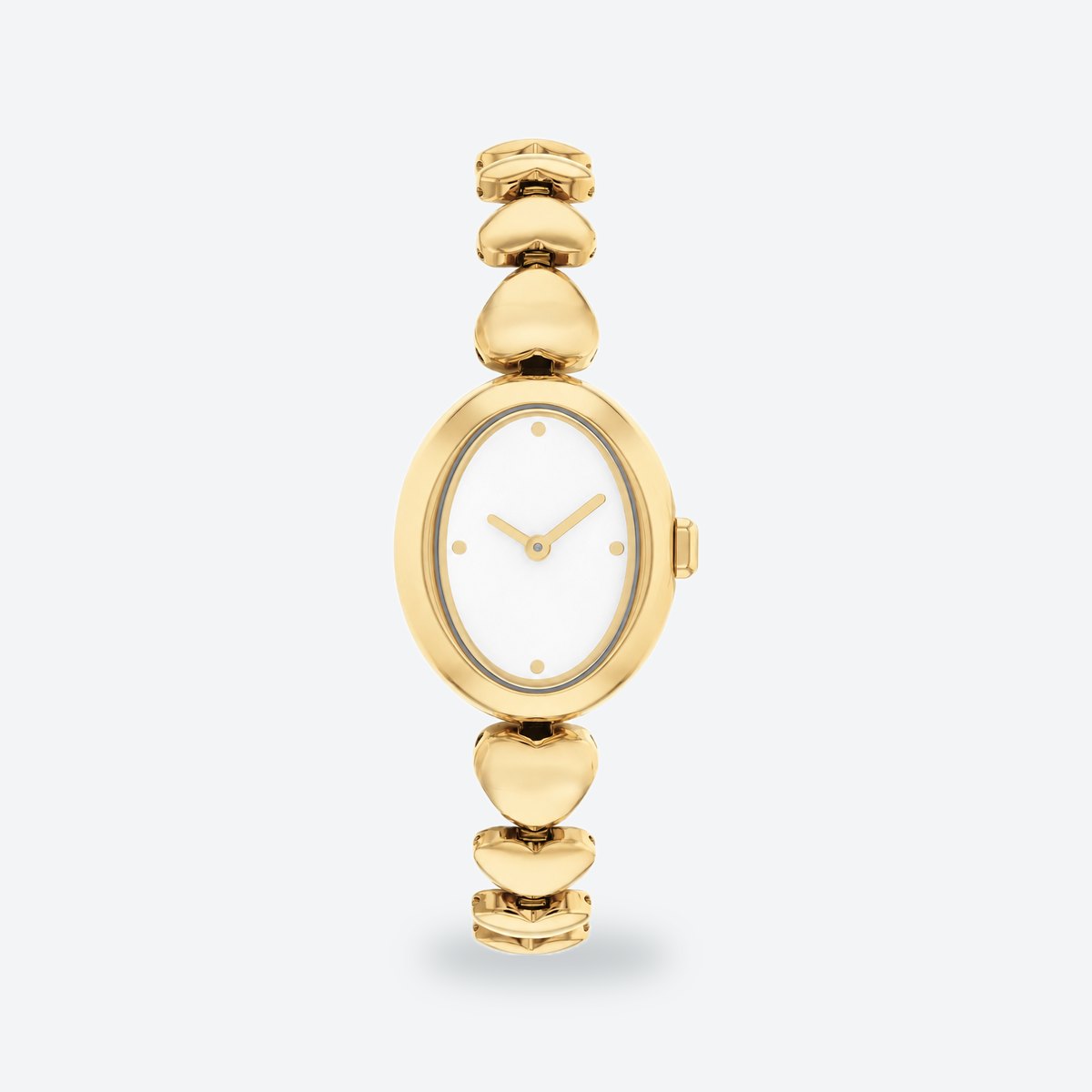 Women's 22mm White Dial Watch, Steel Bracelet, Gold-Tone, Style 2, photo