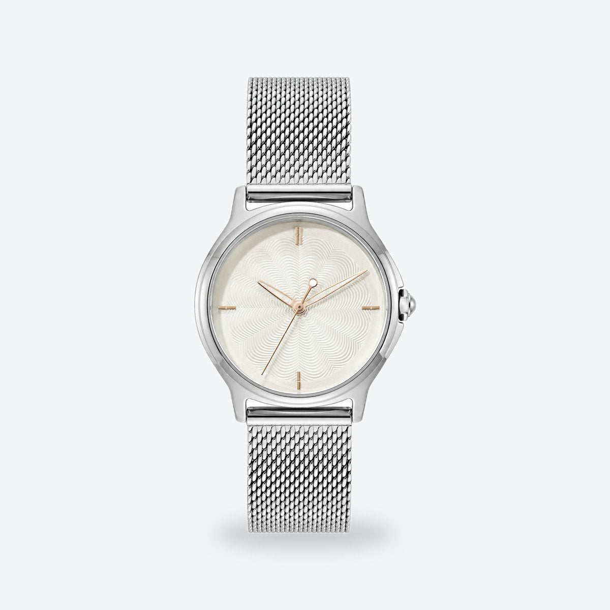 Women's 30mm White Dial Watch, Steel Bracelet, Gold-Tone, White dial / Silver-tone