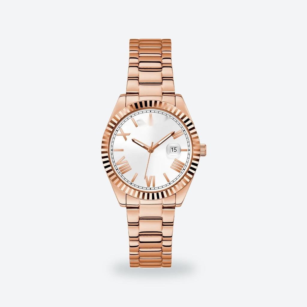 Women's 36mm White Dial Watch, Steel Bracelet, view 3