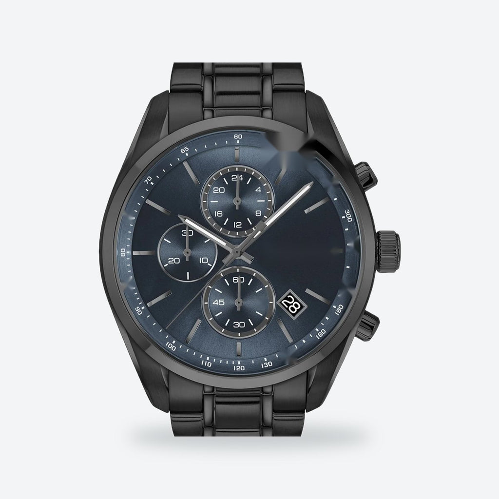 Men's 44mm Blue Dial Chronograph Watch, Steel Bracelet, Style 2, view 3