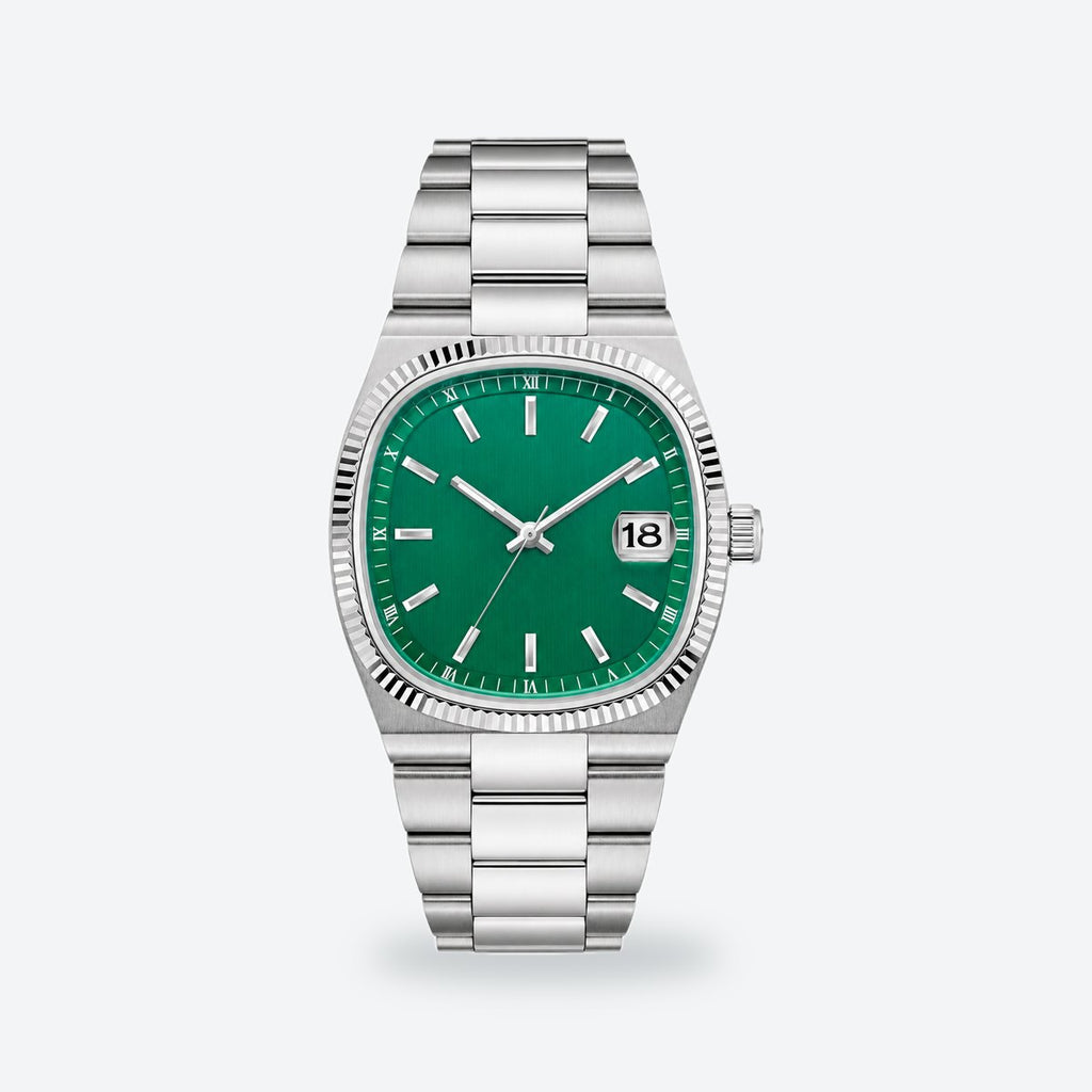 Men's 38mm Green Dial Watch, Green dial / Silver-tone
