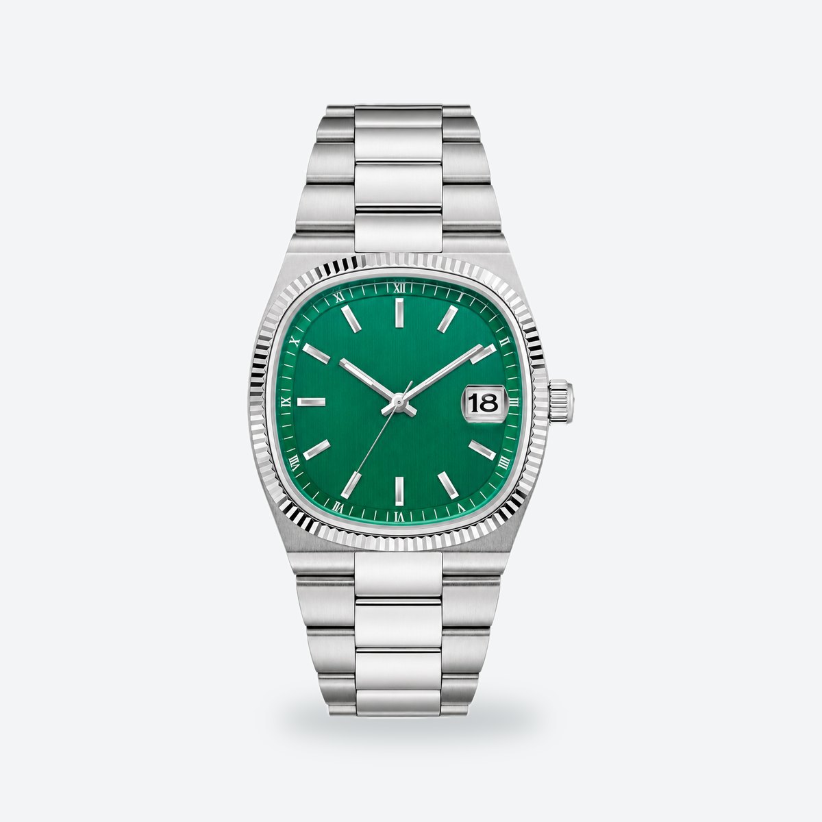 Men's 38mm Green Dial Watch, Green dial / Silver-tone