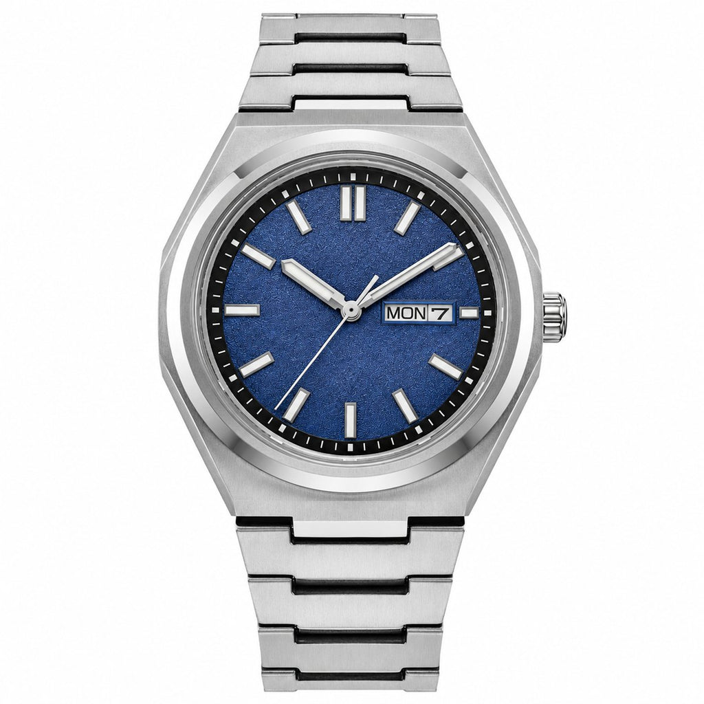 Men's 39mm Blue Dial Watch, Steel Bracelet, photo