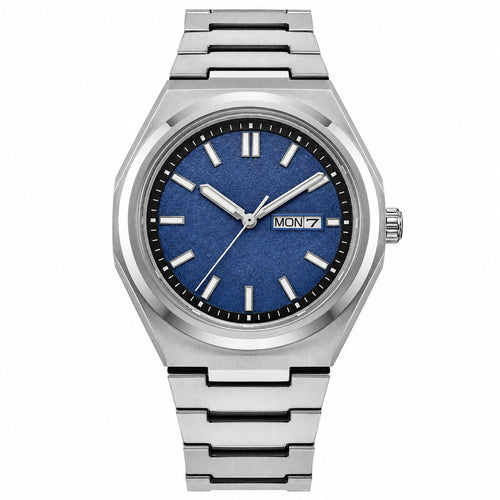 Men's 39mm Blue Dial Watch, Steel Bracelet, photo