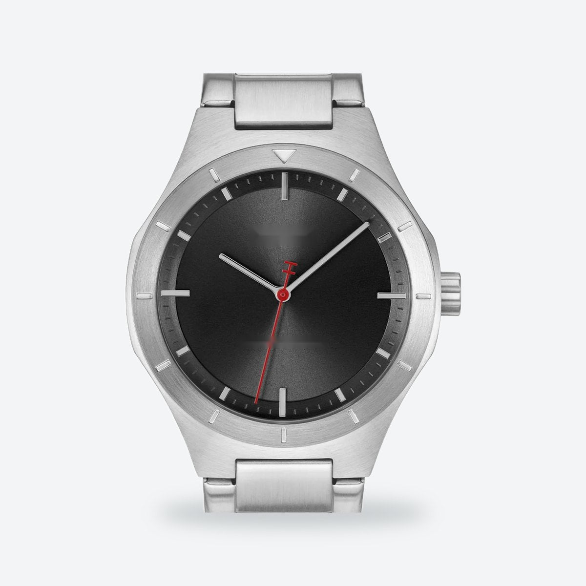 Men's 42mm Black Dial Watch, Steel Bracelet, view 2