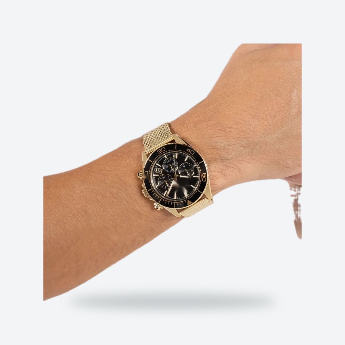 Men's 44mm Black Dial Chronograph Watch, view 2