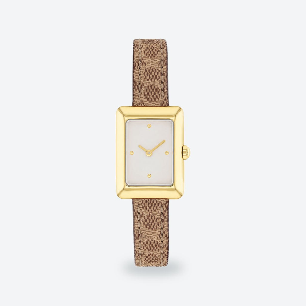 Women's 19mm Black Dial Watch, Beige dial / Brown