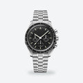 Men's 42mm Hand-Wound Chronograph Watch, Tachymeter Bezel, Black Dial, Black, sapphire crystal
