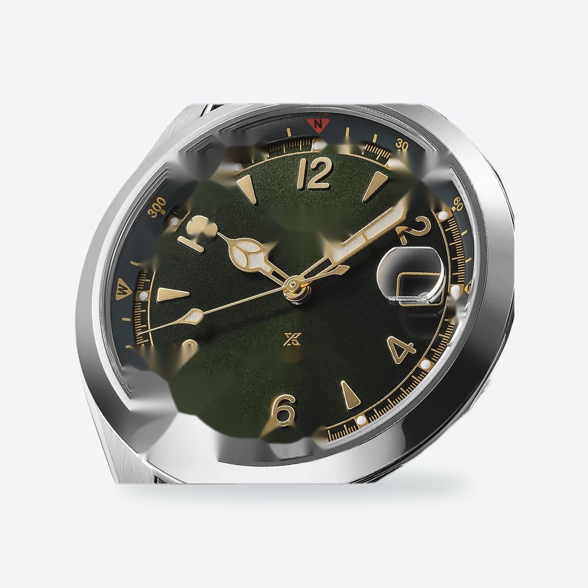 Men's 39.5mm Automatic Field Watch, Compass Ring, Green Dial, view 3