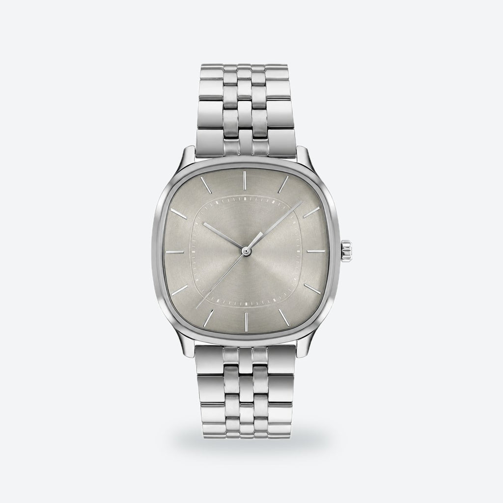 Men's 37mm White Dial Watch, Grey dial / Silver-tone