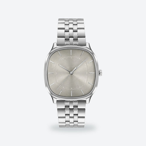 Men's 37mm White Dial Watch, Grey dial / Silver-tone