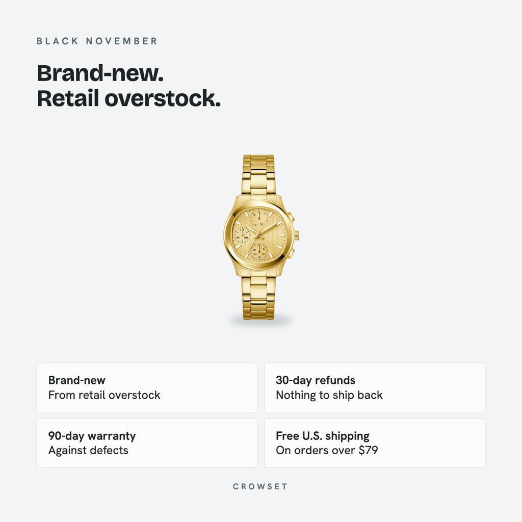 Women's 36mm Gold Dial Chronograph Watch, details