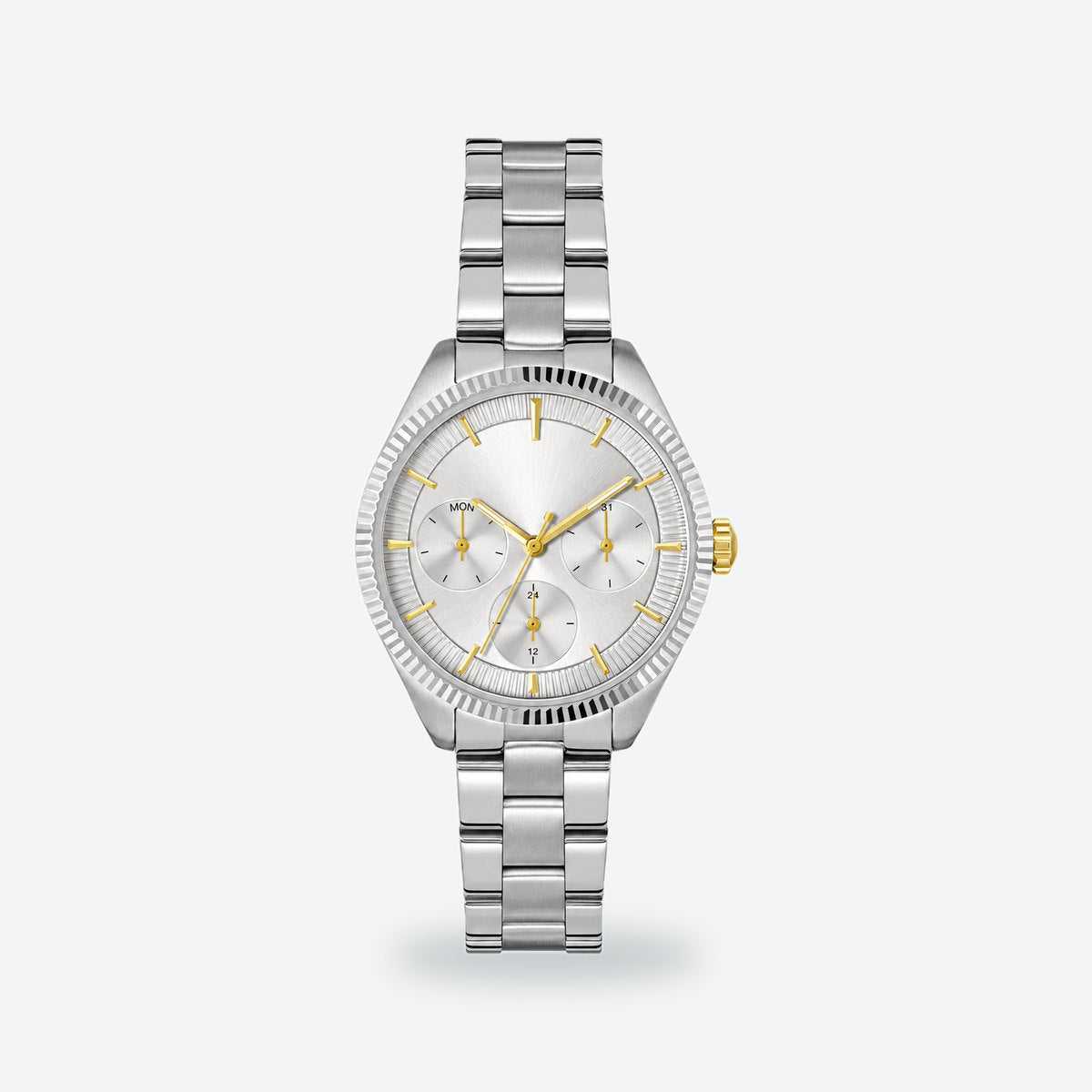 Women's 34mm Silver Dial Watch, Steel Bracelet, Silver dial / Silver-tone