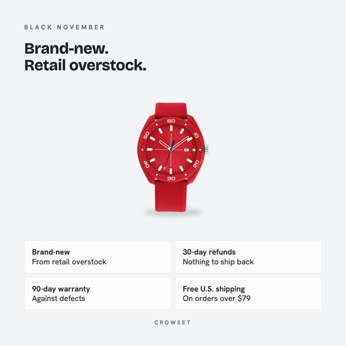 Men's 45mm Red Dial Watch, details