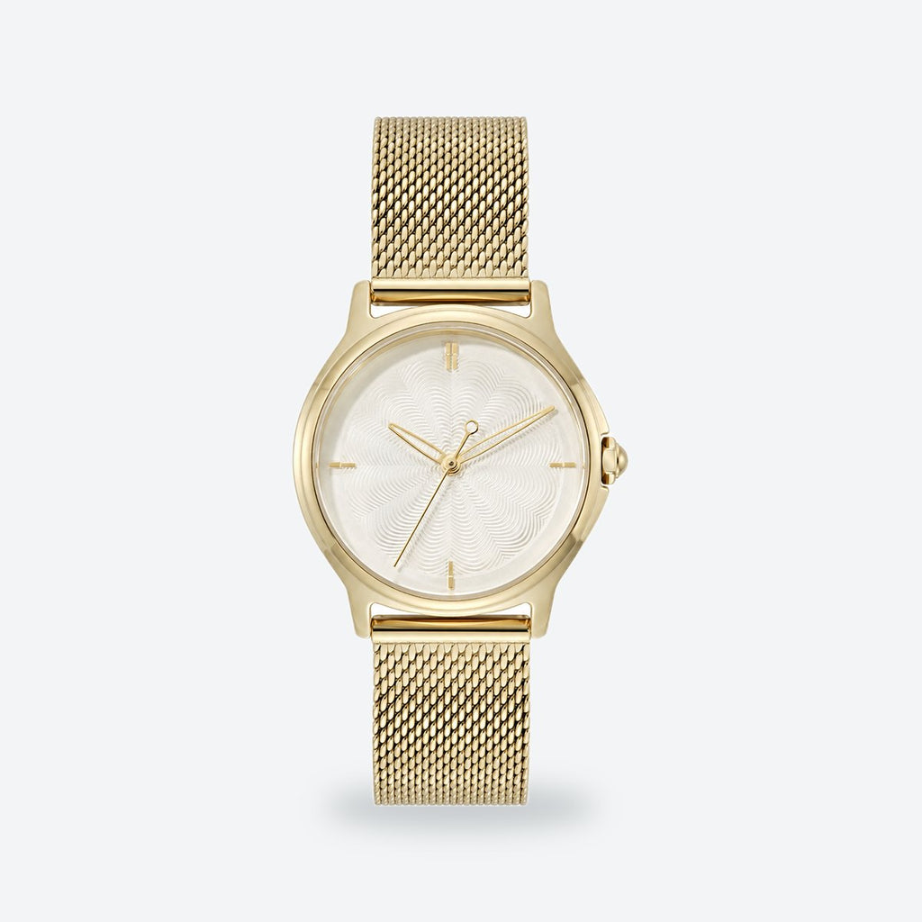 Women's 30mm White Dial Watch, Steel Bracelet, Gold-Tone, White dial / Gold-tone