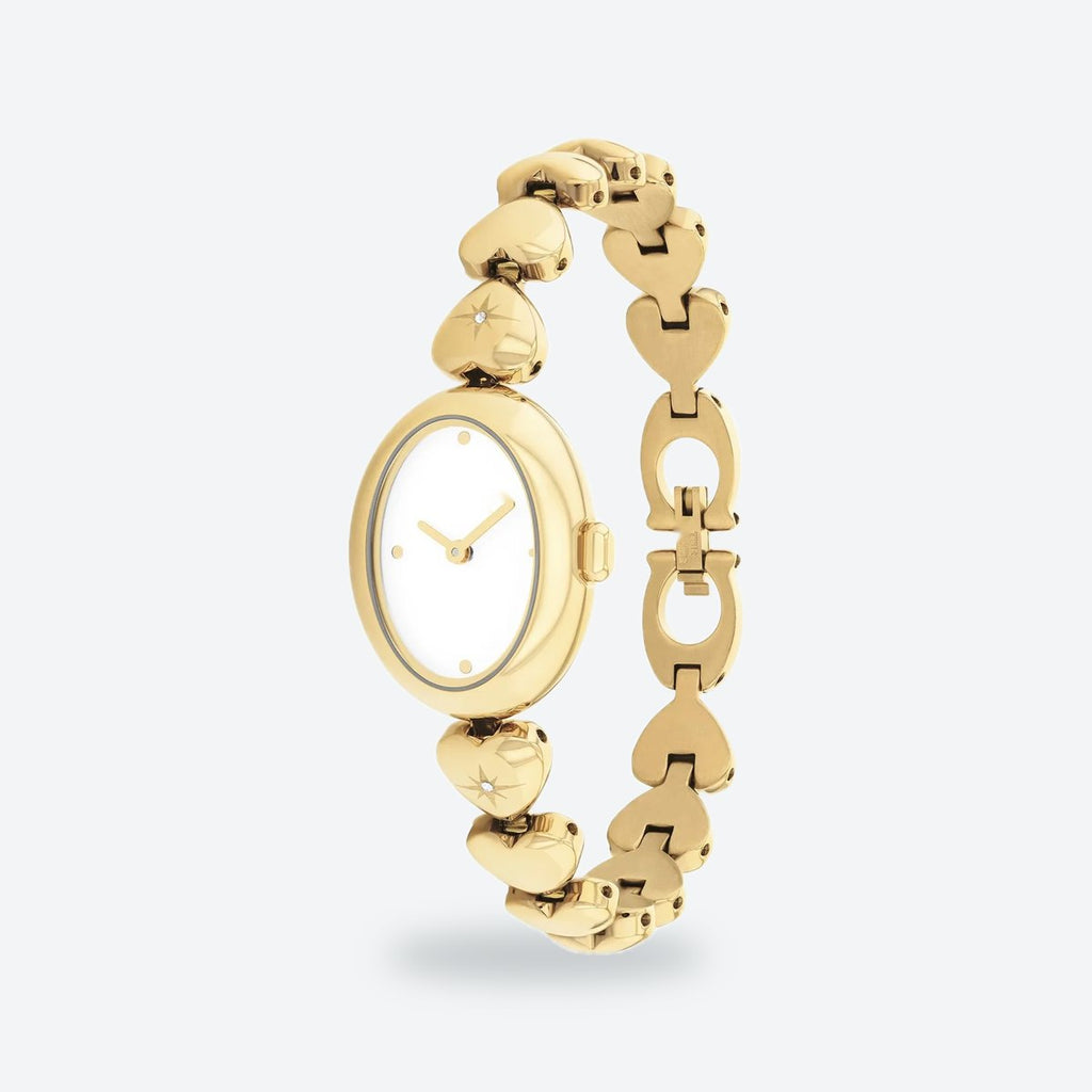 Women's 22mm White Dial Watch, Steel Bracelet, Gold-Tone, Style 2, view 4
