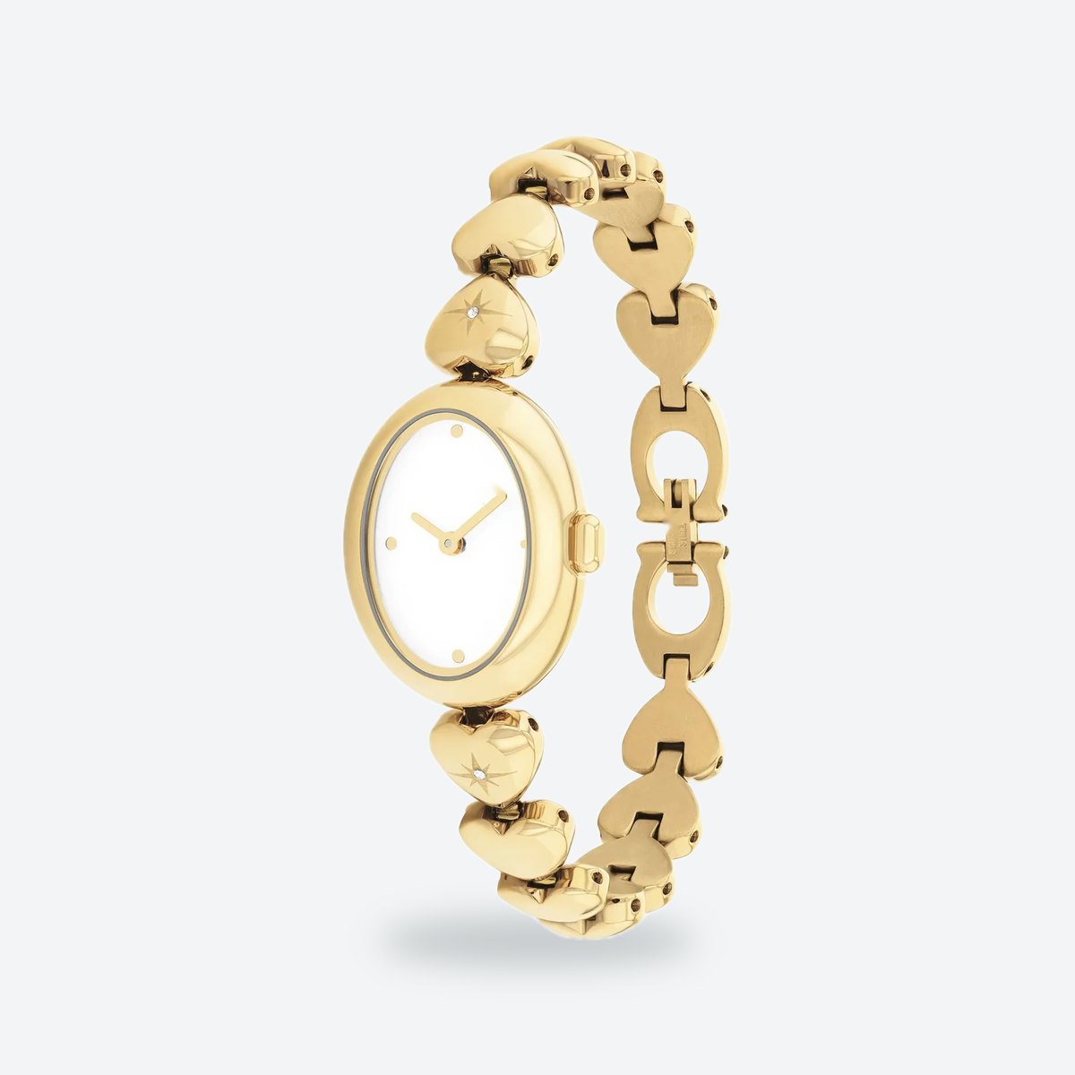 Women's 22mm White Dial Watch, Steel Bracelet, Gold-Tone, Style 2, view 4