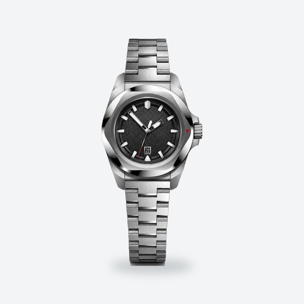 Women's 32mm Blue Dial Watch, Black dial / Silver-tone