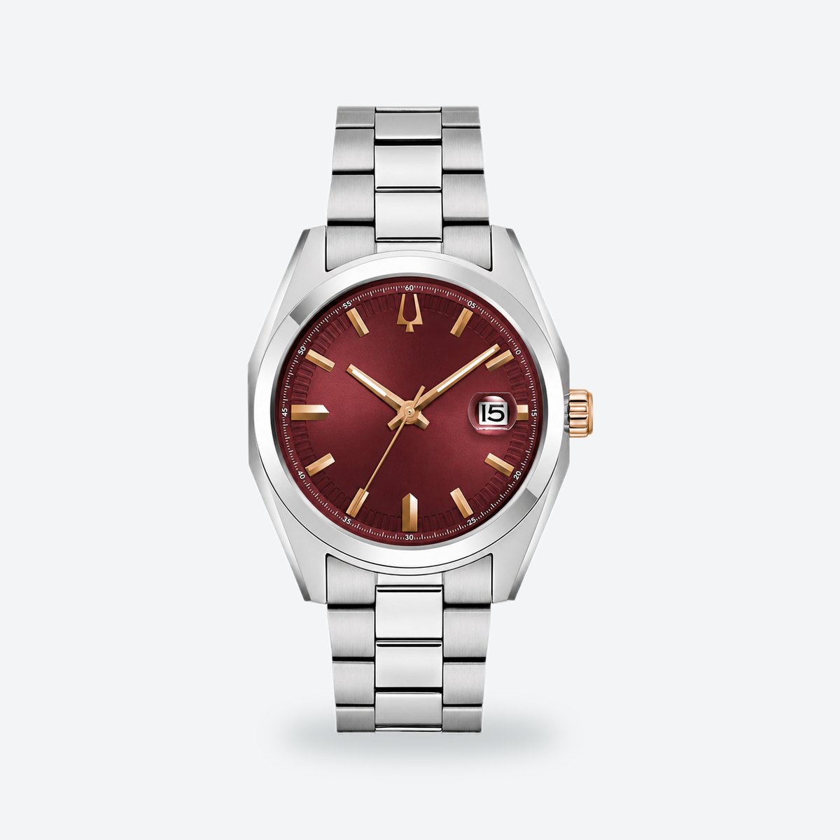 Men's 39mm Purple Dial Automatic Watch, Red dial / Silver-tone
