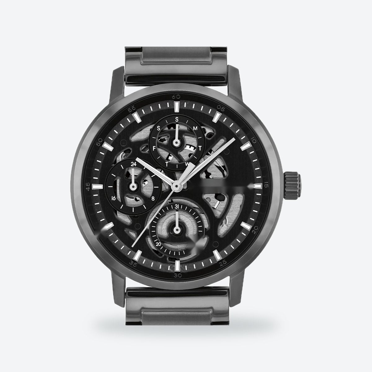 Men's 41mm Black Dial Watch, Steel Bracelet, view 3