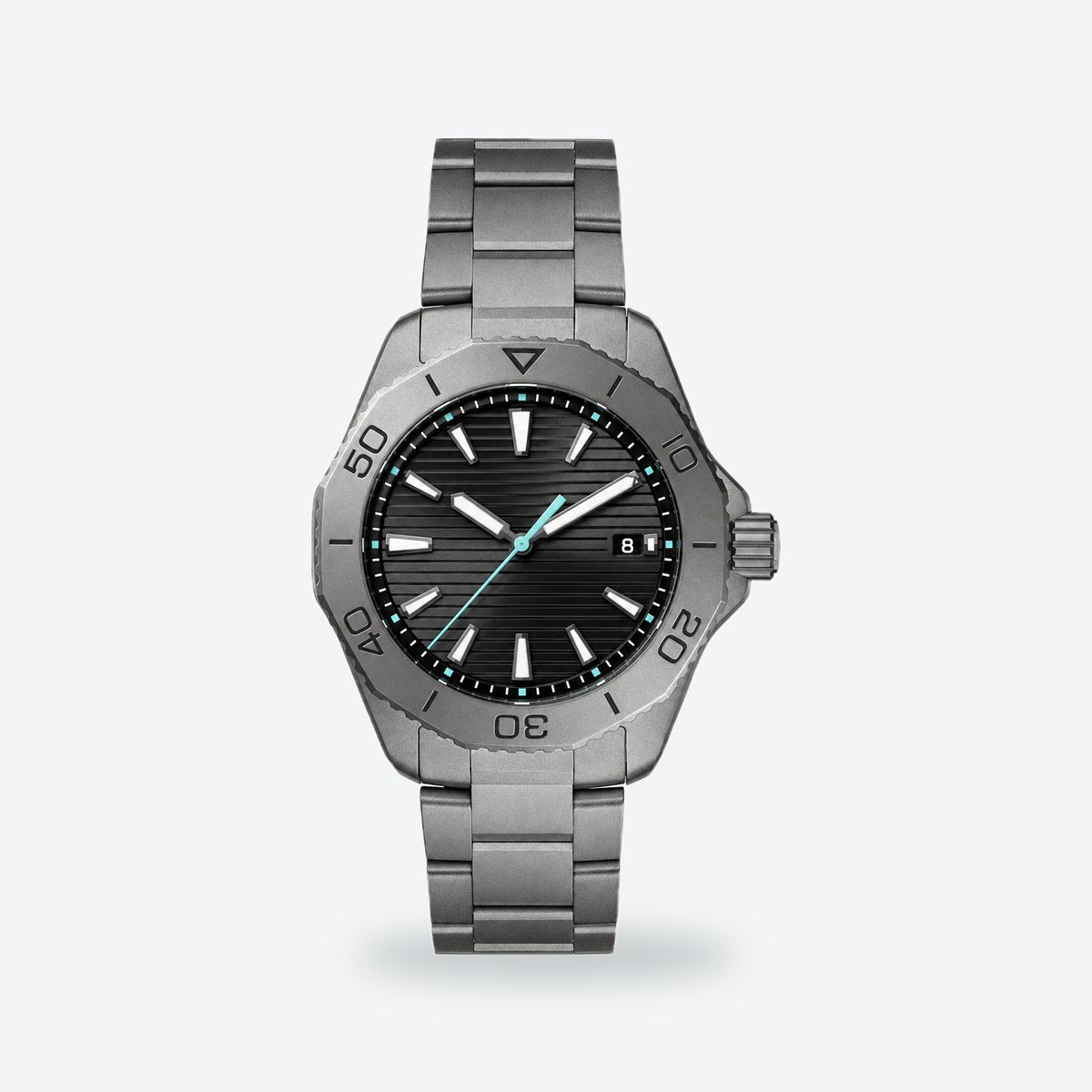 Men's 40mm Black Dial Watch, Grey dial / Grey
