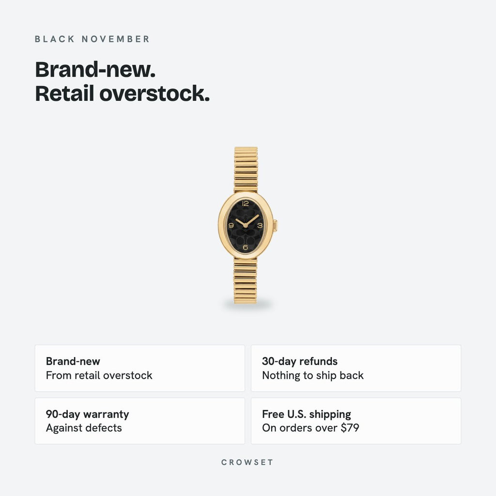 Women's 22mm Black Dial Watch, details