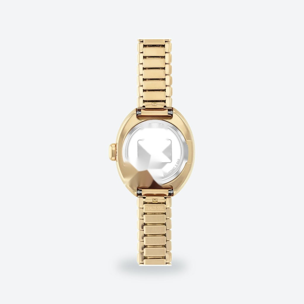 Women's 22mm White Dial Watch, Steel Bracelet, Gold-Tone, view 5