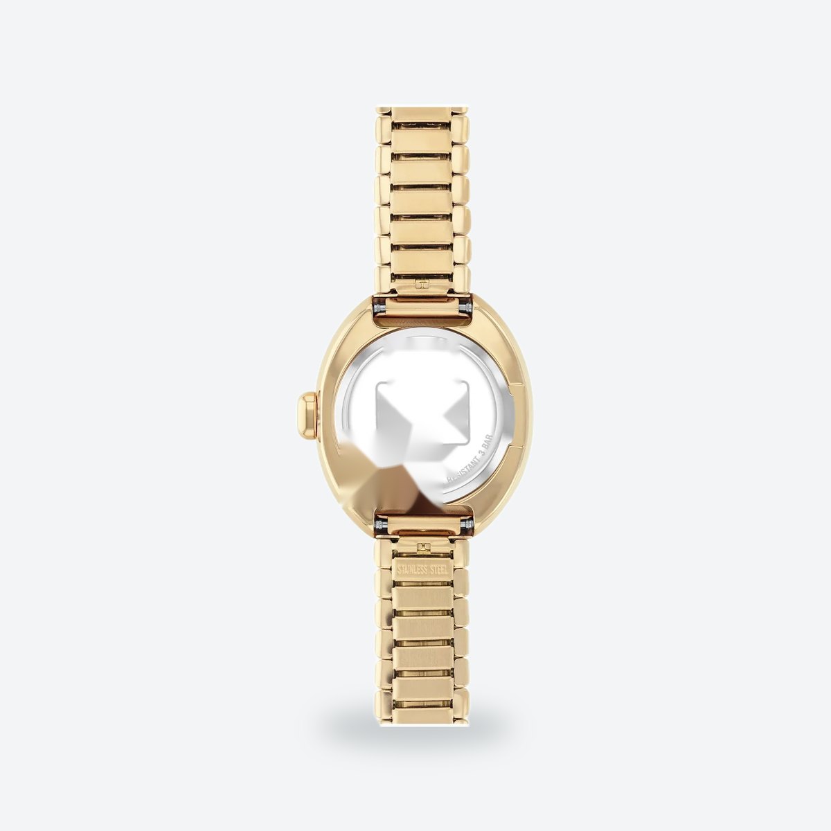 Women's 22mm White Dial Watch, Steel Bracelet, Gold-Tone, view 5