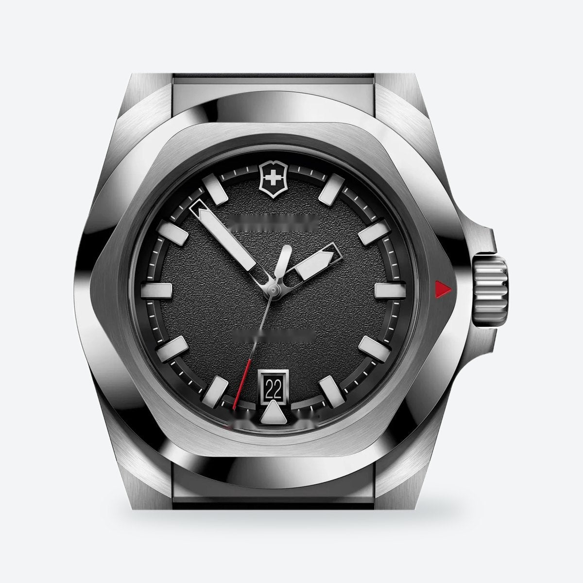 Men's 41mm Black Dial Watch, Rubber Strap, view 2