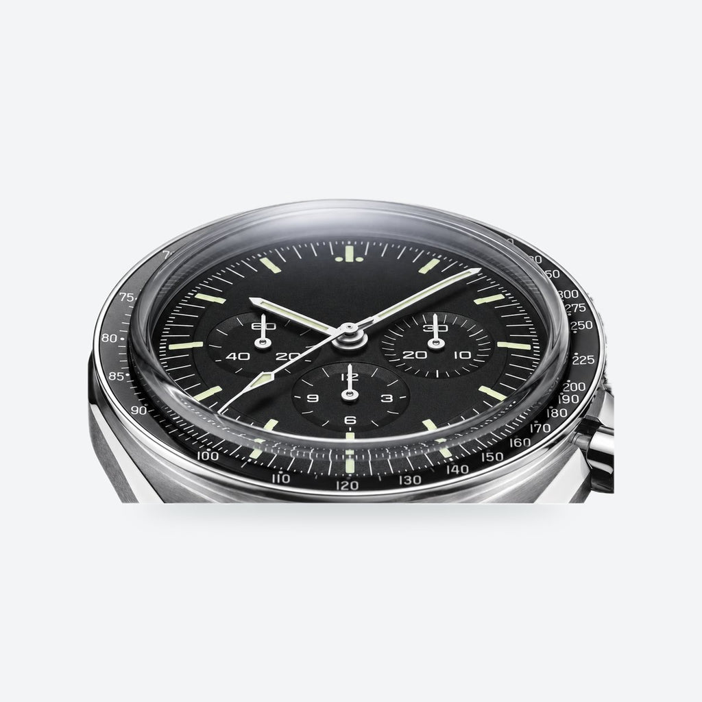 Men's 42mm Hand-Wound Chronograph Watch, Tachymeter Bezel, Black Dial, view 5