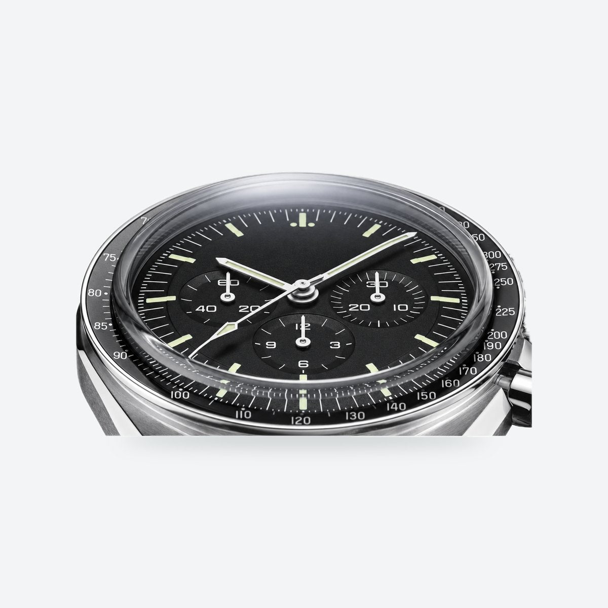 Men's 42mm Hand-Wound Chronograph Watch, Tachymeter Bezel, Black Dial, view 5