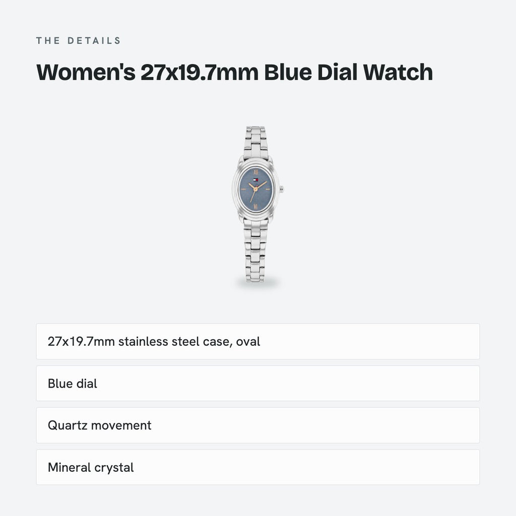 Women's 27x19.7mm Blue Dial Watch, details
