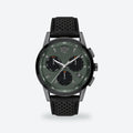 Men's 43mm Green Dial Watch, Leather Strap, Green dial / Black