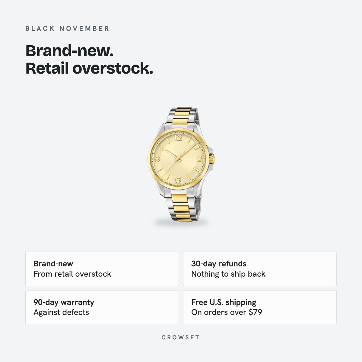 Men's 41.5mm Gold Dial Watch, details
