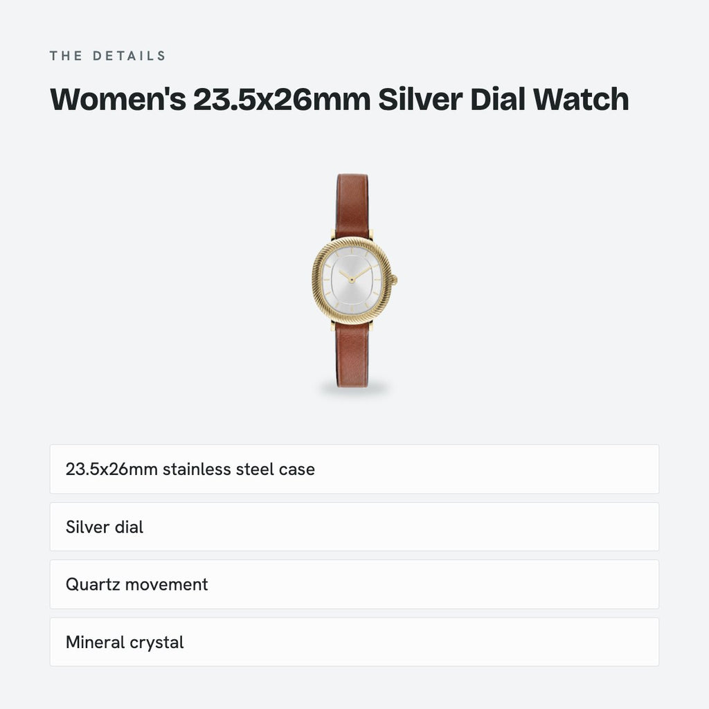 Women's 23.5x26mm Silver Dial Watch, details