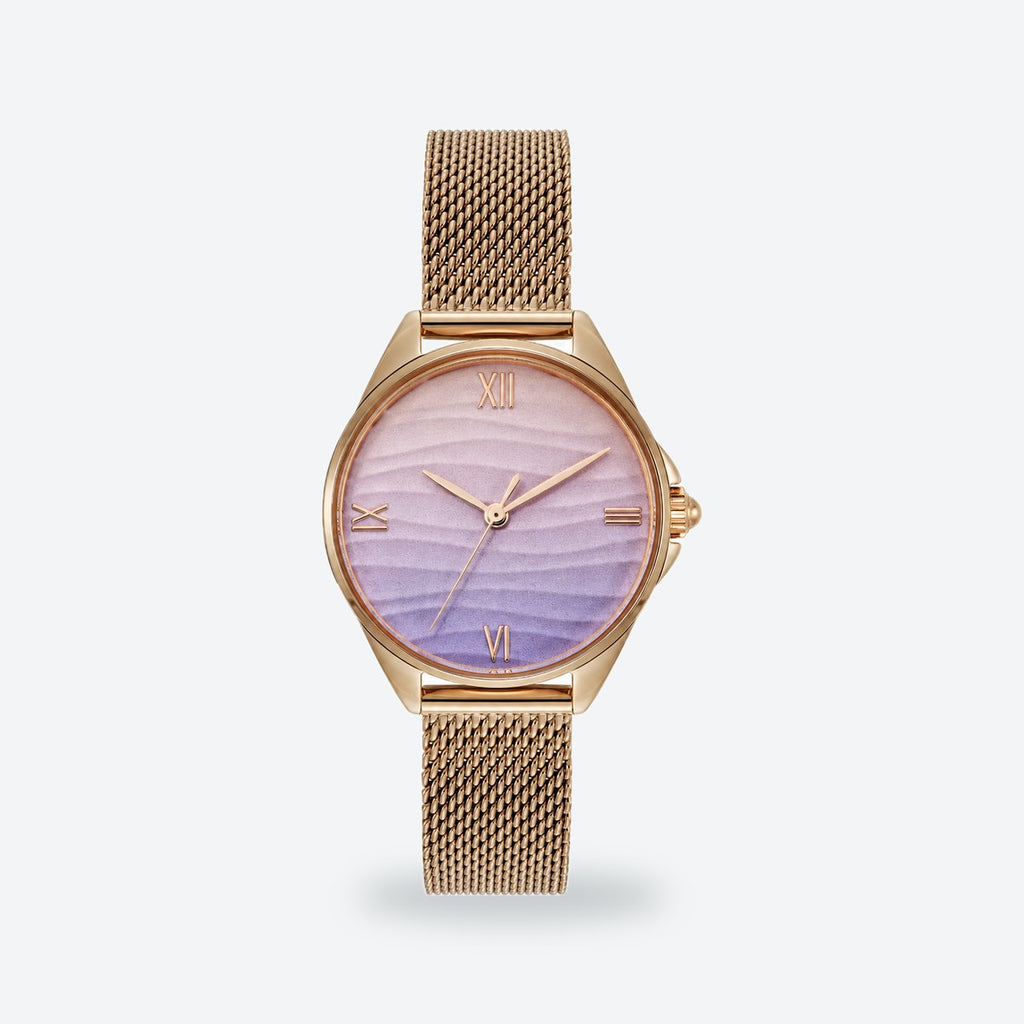 Women's 30mm Green Dial Watch, Pink and lilac dial / Rose gold-tone