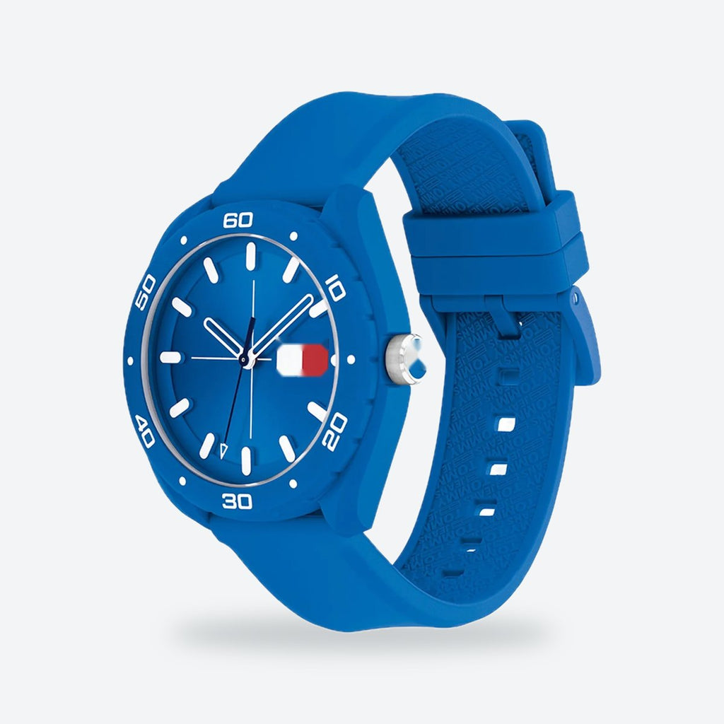 Men's 45mm Blue Dial Watch, Rubber Strap, Style 2, view 3