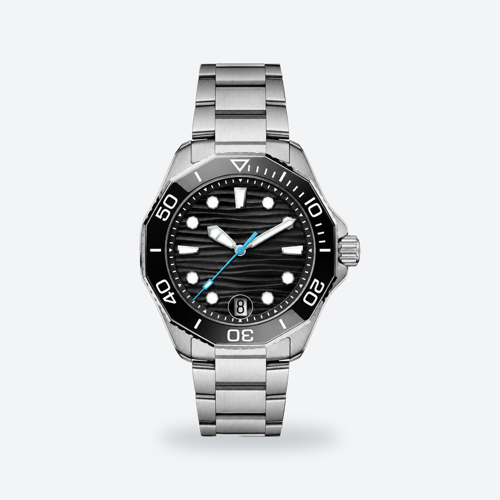 Men's 42mm Green Dial Automatic Watch, Black dial / Silver-tone