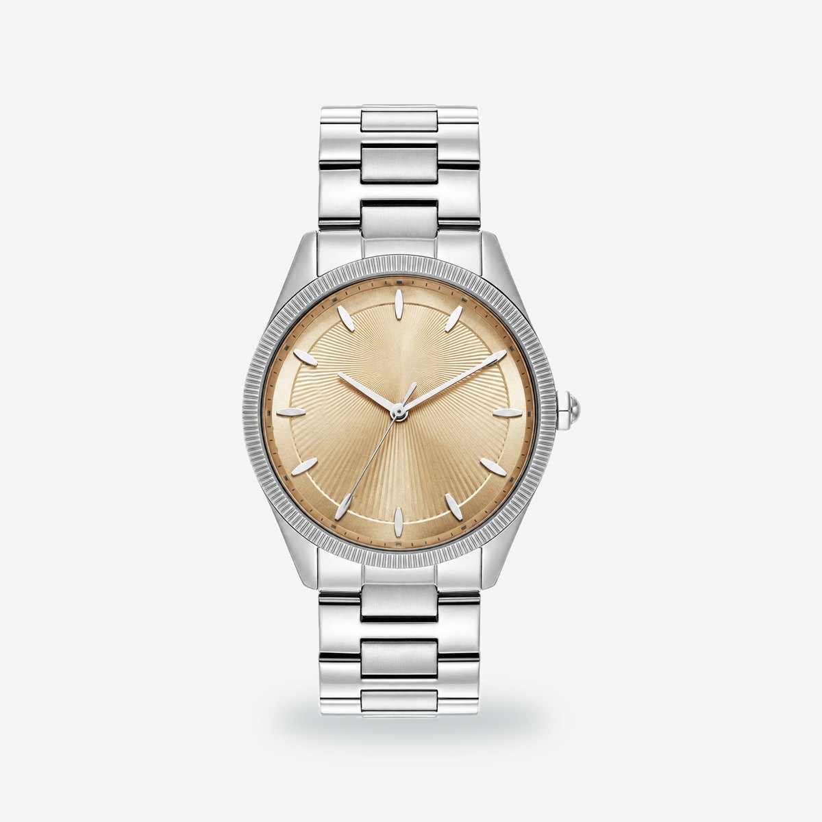Women's 38mm Black Dial Watch, Rose gold dial / Silver-tone