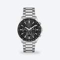 Men's 41mm Black Dial Watch, Steel Bracelet, Silver-Tone, Black dial / Silver-tone