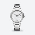 Men's 39mm White Dial Watch, Steel Bracelet, Style 2, photo