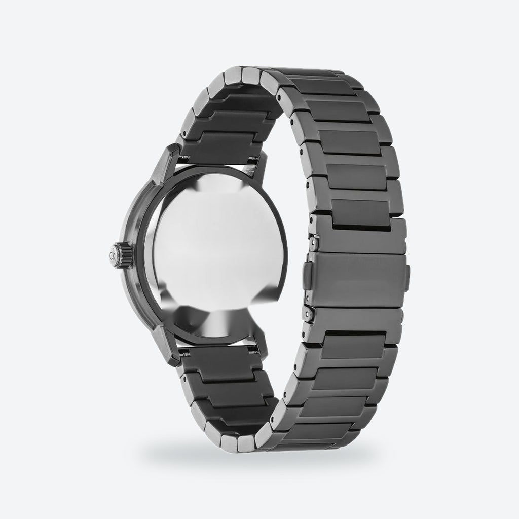 Men's 41mm Black Dial Watch, Steel Bracelet, view 5