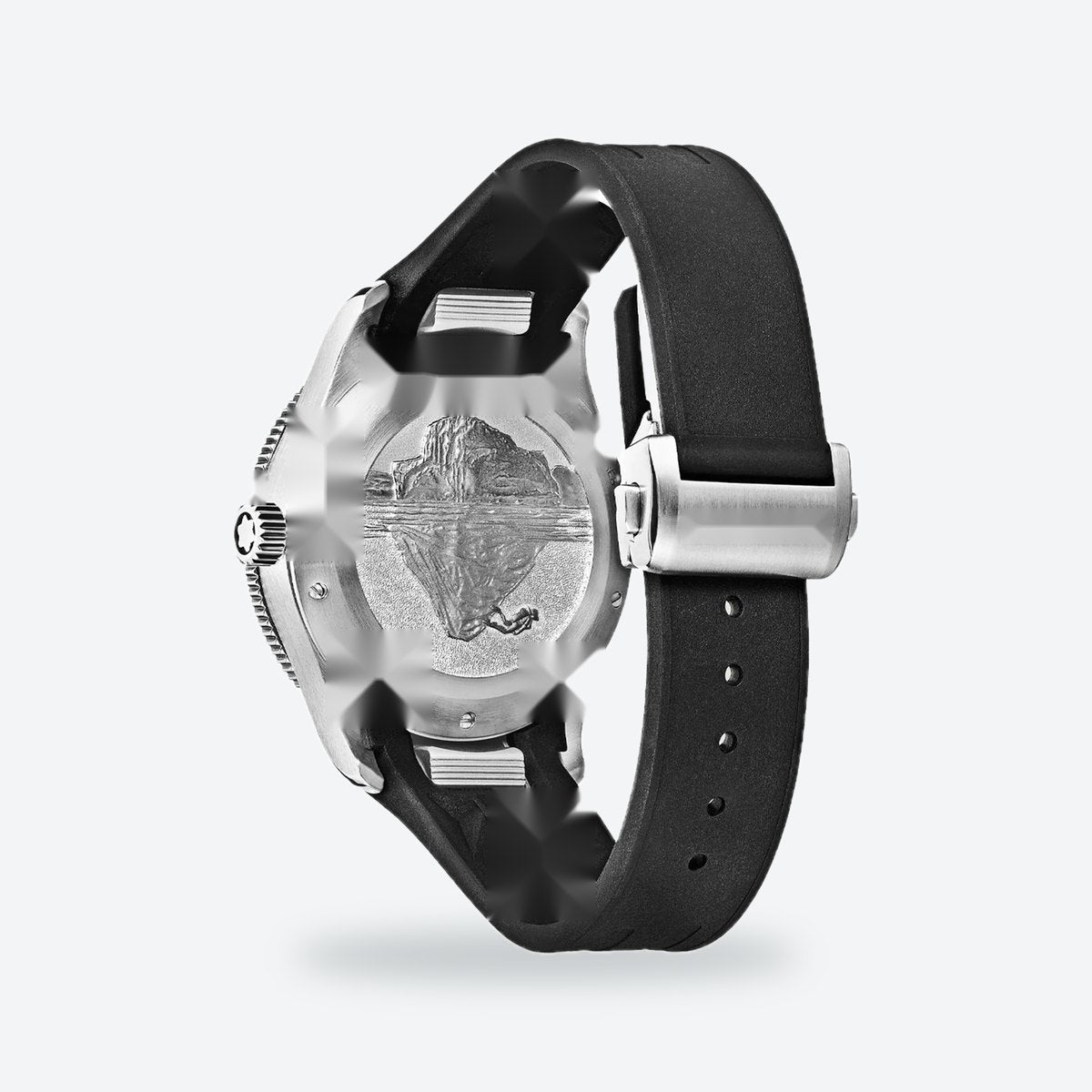 Men's 38mm Black Dial Automatic Watch, Rubber Strap, view 6
